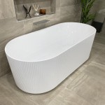 Brighton Groove Fluted Oval Freestanding Bath 1500